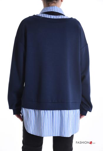 Striped long sleeve with collar Sweatshirt with buttons - ph 2