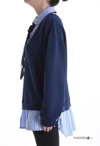 Striped long sleeve with collar Sweatshirt with buttons - ph 3