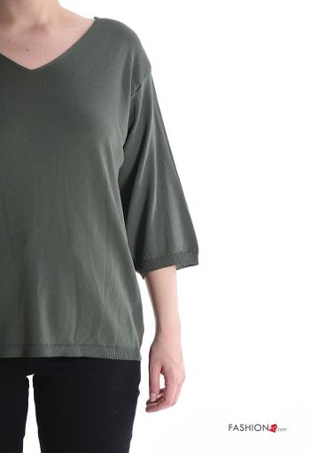 Sweater with v-neck 3/4 sleeve - ph 4