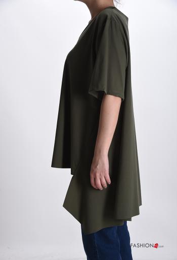 short sleeve asymmetrical oversized Blouse with v-neck - ph 3