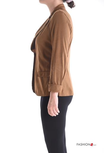 Suede long sleeve Blazer with buttons without lining - ph 3