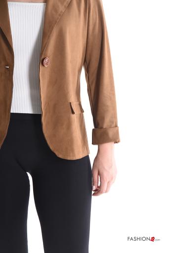 Suede long sleeve Blazer with buttons without lining - ph 4
