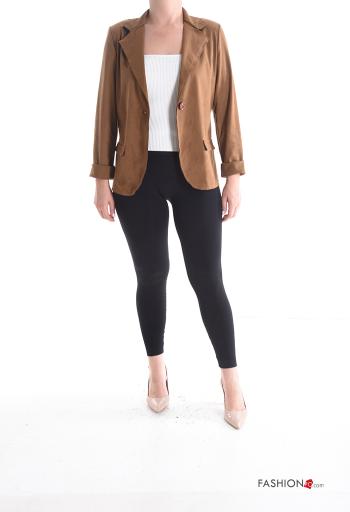 Suede long sleeve Blazer with buttons without lining - ph 5