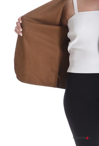 Suede long sleeve Blazer with buttons without lining - ph 6