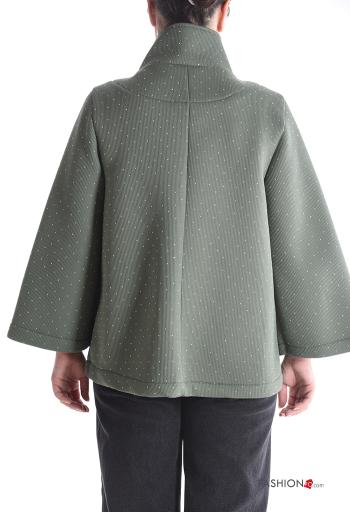 Jacket with buttons with rhinestones without lining with pockets Rollneck - ph 2