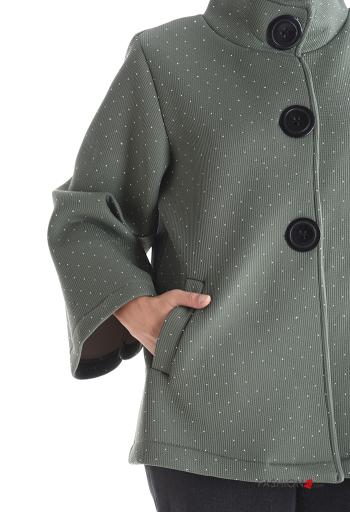 Jacket with buttons with rhinestones without lining with pockets Rollneck - ph 4