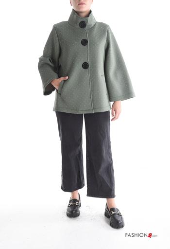 Jacket with buttons with rhinestones without lining with pockets Rollneck - ph 5