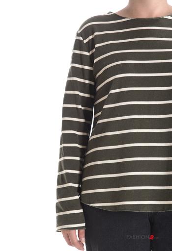 Striped crew neck Cotton Long sleeved top - ph 4