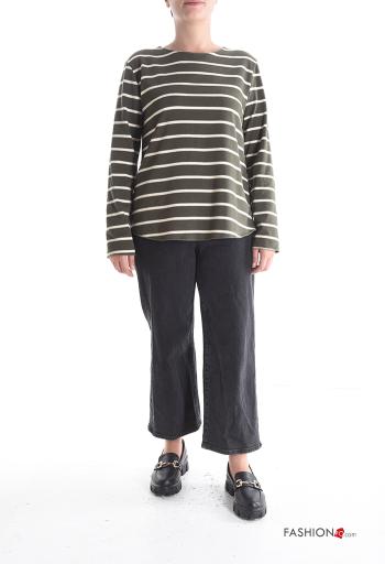Striped crew neck Cotton Long sleeved top - ph 5