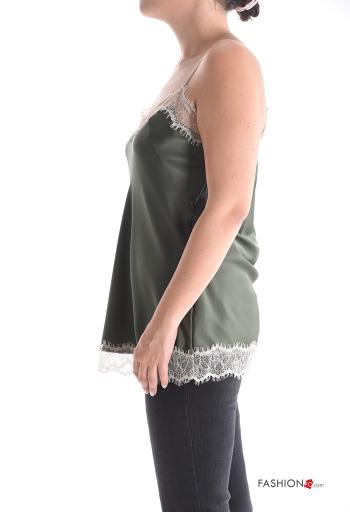 Spitze- ärmellos verstellbarer Satin Top - ph 3