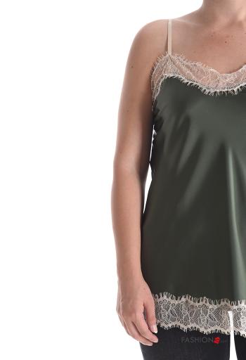 Spitze- ärmellos verstellbarer Satin Top - ph 4