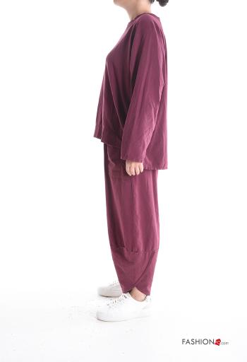 long sleeve crew neck Cotton Sports set with pockets with elastic - ph 3
