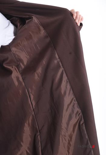 Manteau longue à boutons avec ceinture avec doublure avec poches - ph 5