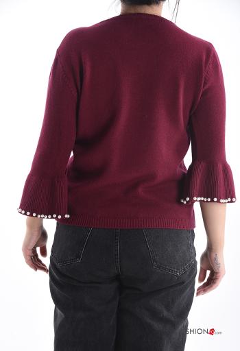 Jersey cuello redondo con perlas manga tres cuartos - ph 2