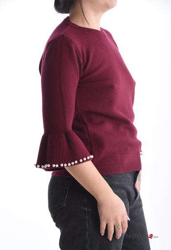 Jersey cuello redondo con perlas manga tres cuartos - ph 3