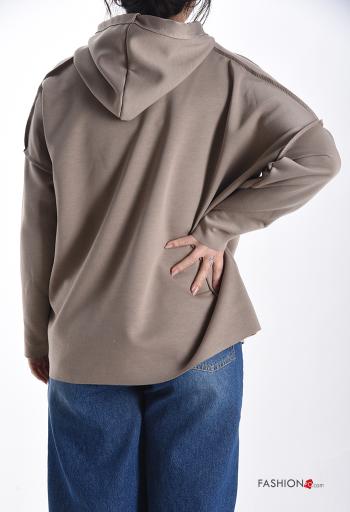 Sweatshirt manga comprida Padrão Estampado com capuz com cordão - ph 2