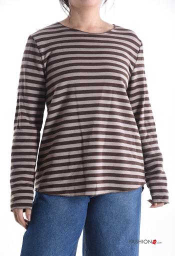 Maglietta a manica lunga in Cotone girocollo Fantasia righe - ph 1