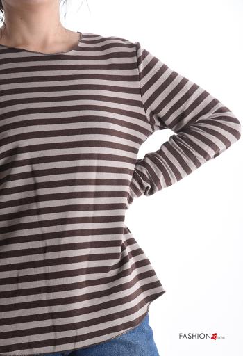 Maglietta a manica lunga in Cotone girocollo Fantasia righe - ph 4