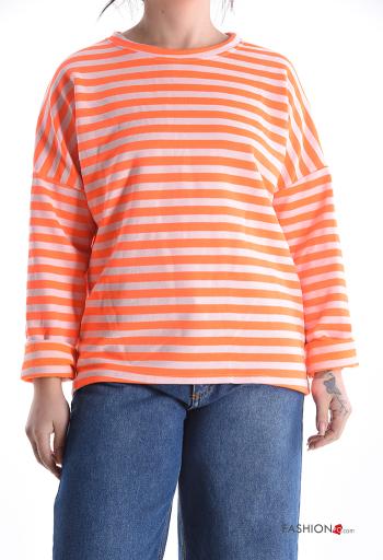 Maglietta a manica lunga in Cotone maniche lunghe Fantasia righe