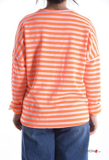 Maglietta a manica lunga in Cotone maniche lunghe Fantasia righe - ph 2