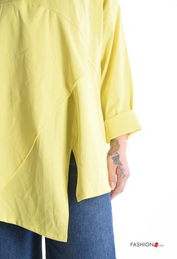 Blusa in Cotone girocollo asimmetrico oversize maniche lunghe - ph 4