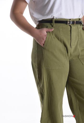 Jeans in Cotone wide leg con cintura con tasche - ph 4