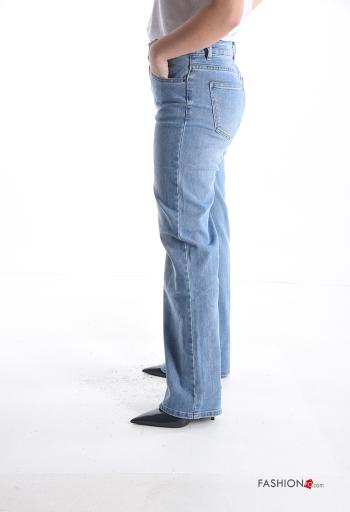 Jeans in Cotone wide leg con tasche - ph 3