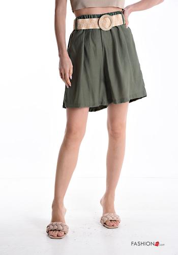 Bermuda with belt with elastic with pockets - ph 1