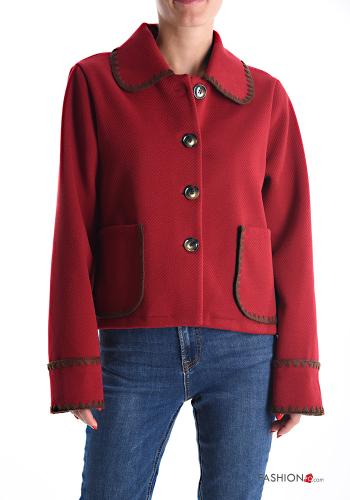long sleeve with collar Wool Mix Jacket with buttons without lining with pockets