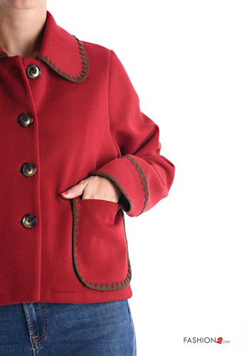 long sleeve with collar Wool Mix Jacket with buttons without lining with pockets - ph 4