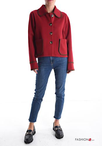 long sleeve with collar Wool Mix Jacket with buttons without lining with pockets - ph 5