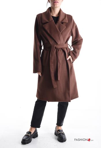 Coat with lining with fabric belt - ph 1