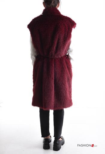 faux fur Gilet with belt with lining - ph 2