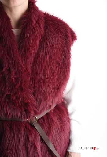 faux fur Gilet with belt with lining - ph 4