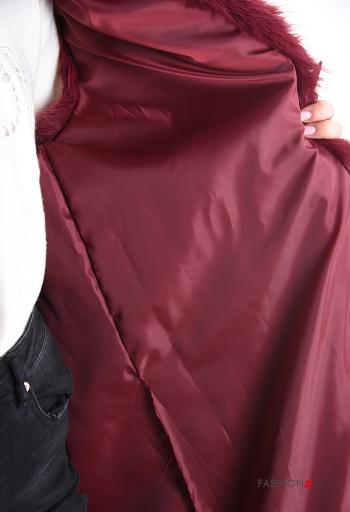 faux fur Gilet with belt with lining - ph 5