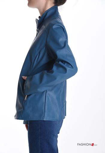 faux leather Jacket with pockets without lining with zip - ph 3