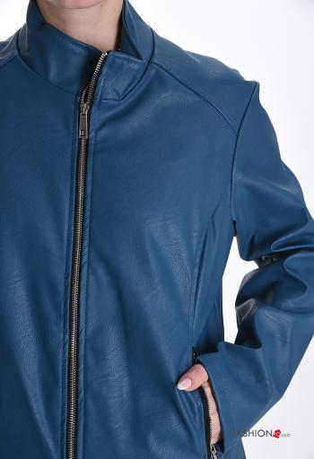 faux leather Jacket with pockets without lining with zip - ph 4