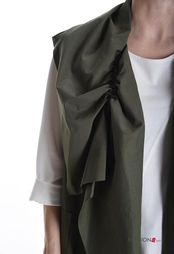 sleeveless Cotton Gilet with pockets - ph 4