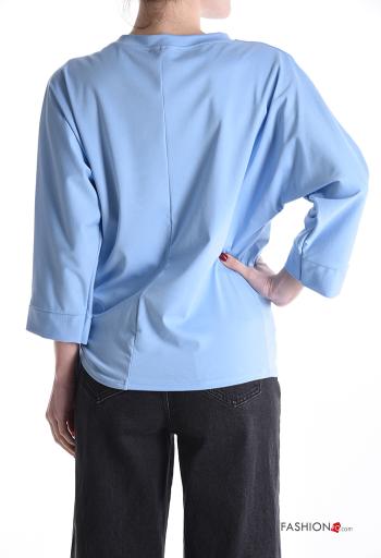 crew neck Long sleeved top with knot 3/4 sleeve - ph 2