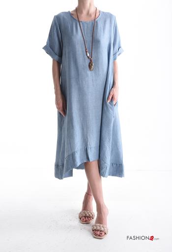 adjustable short sleeve Dress with necklace