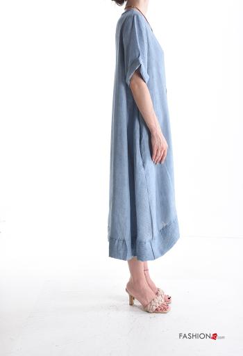 adjustable short sleeve Dress with necklace - ph 3