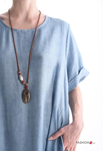adjustable short sleeve Dress with necklace - ph 4