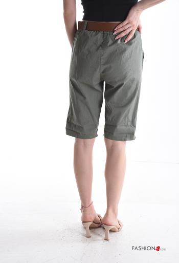 mini Cotton Shorts with belt with elastic with pockets - ph 2