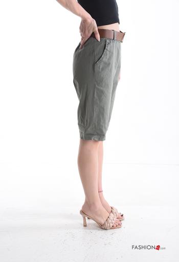 mini Cotton Shorts with belt with elastic with pockets - ph 3