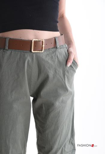 mini Cotton Shorts with belt with elastic with pockets - ph 4