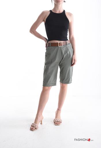 mini Cotton Shorts with belt with elastic with pockets - ph 5