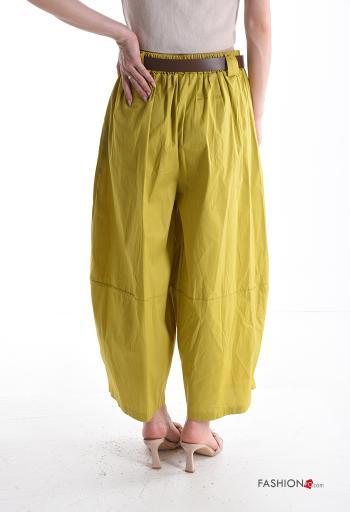 Oversize Hose aus Baumwolle mit Gürtel mit gummizug mit Taschen - ph 2
