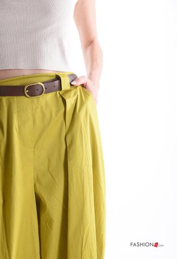 Oversize Hose aus Baumwolle mit Gürtel mit gummizug mit Taschen - ph 4