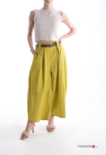 Oversize Hose aus Baumwolle mit Gürtel mit gummizug mit Taschen - ph 5