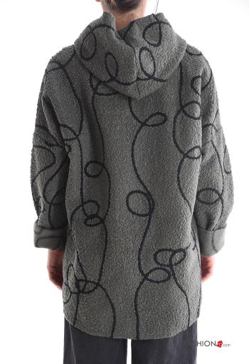 Jacket with pockets without lining with zip with hood - ph 2